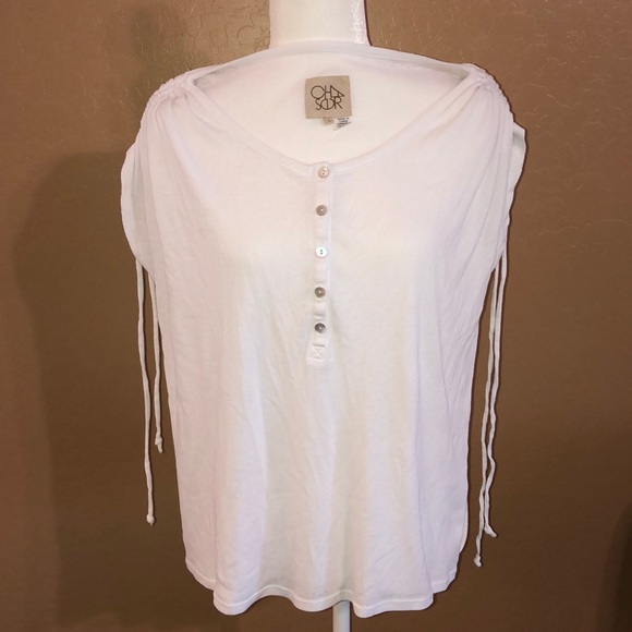 Chaser Tops - Chaser Top with Braided Shoulders and Tie